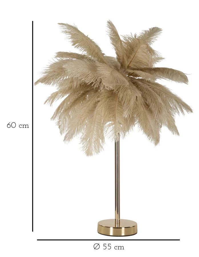 Lampada da Tavolo Eleganza Palm Cammello ø 55x60 cm - Image 6