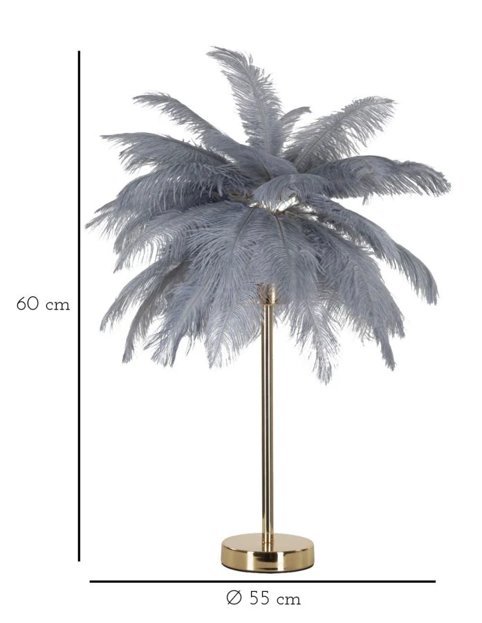 Lampada da Tavolo Elegante Palm Grigia 55x60 cm - Image 6