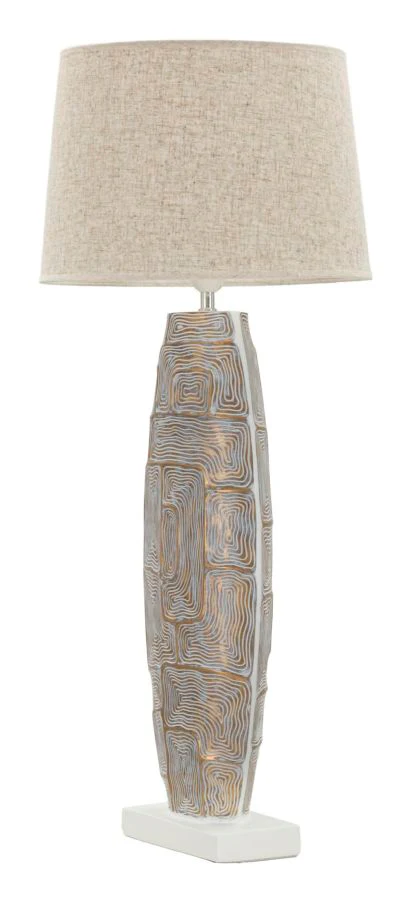 Lampada da tavolo Eclips Tower in resina, design elegante 38x90 cm - Image 5