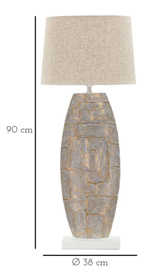 Lampada da tavolo Eclips Tower in resina, design elegante 38x90 cm - Image 7