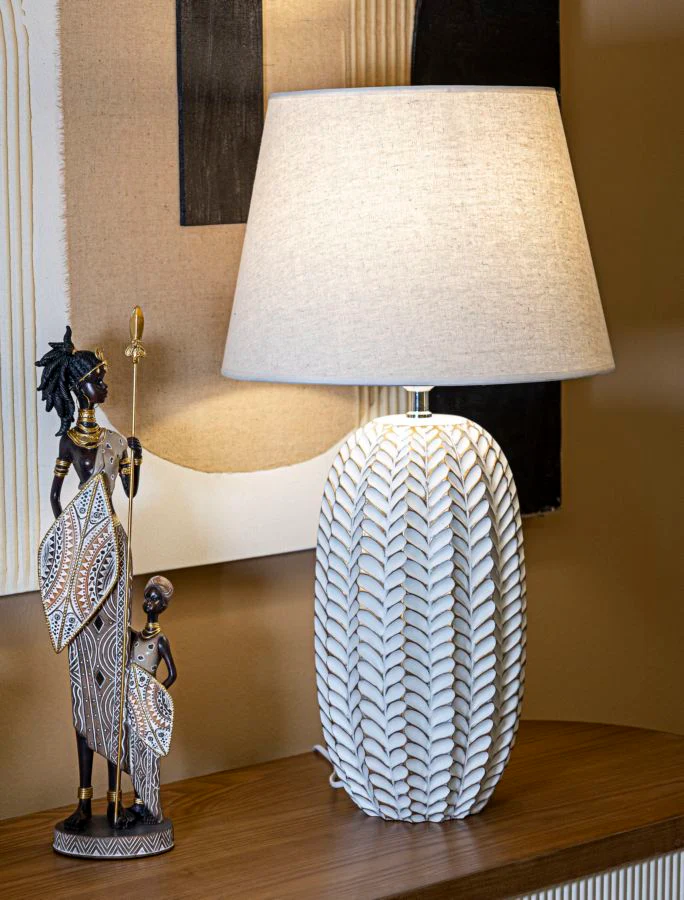 Lampada da Tavolo Elegante in Resina Leaf ø 35x65 cm - Image 5