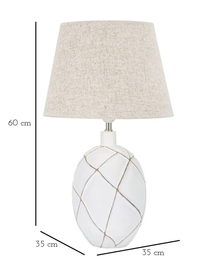 Lampada da tavolo in resina Lines elegante cm ø 35x60 - Image 6