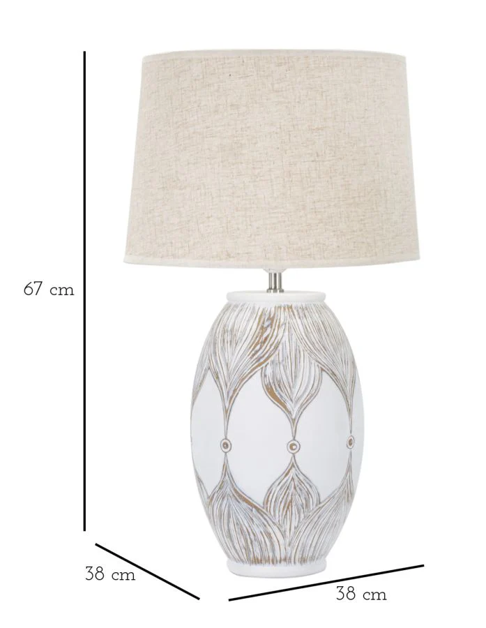 Lampada da Tavolo Atene in Resina Ovale - Design Elegante Ø38x67 cm - Image 6