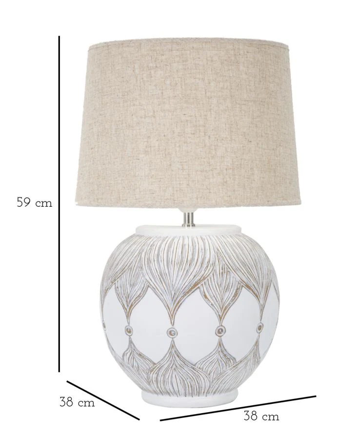 Lampada da Tavolo in Resina "Atene" Ø 38 cm, Altezza 59 cm - Image 6