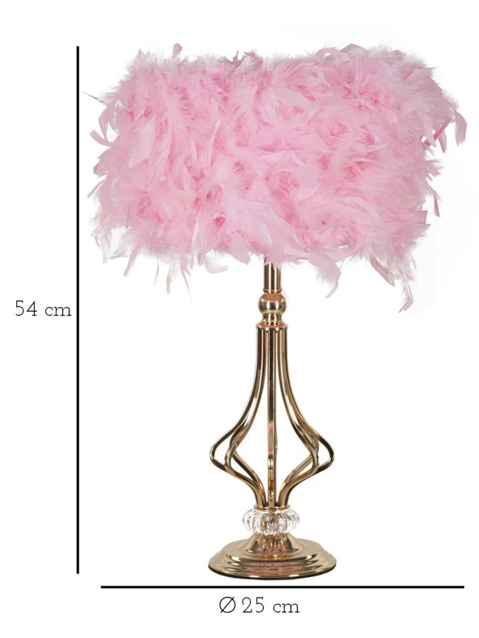 Lampada da Tavolo Tarty Rosa Design Geometrico Ø 25x54 cm - Image 6
