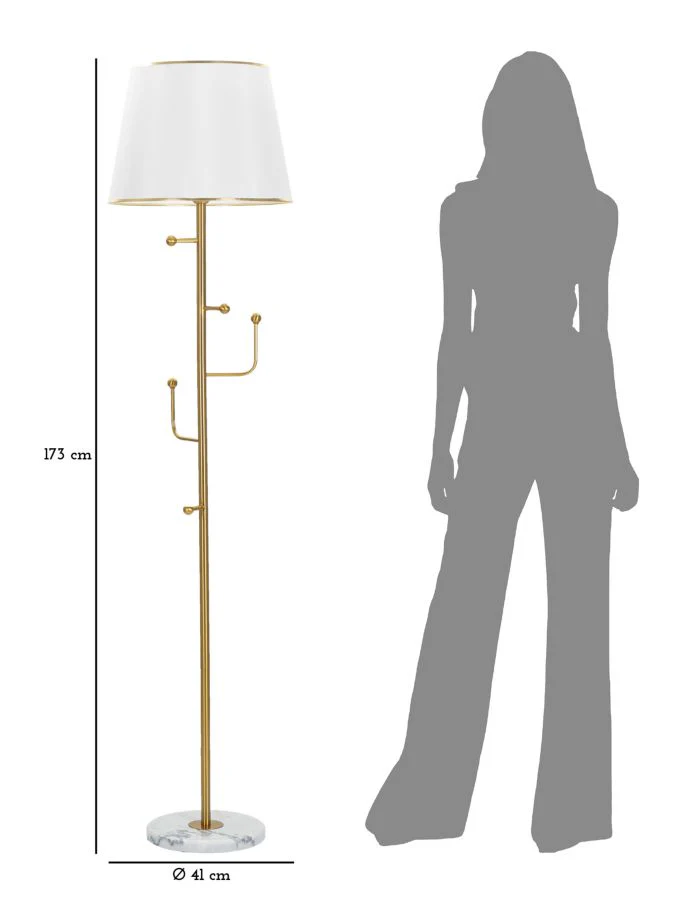 Lampada da terra elegante con ganci appendiabiti cm ø 41x173 - Image 6