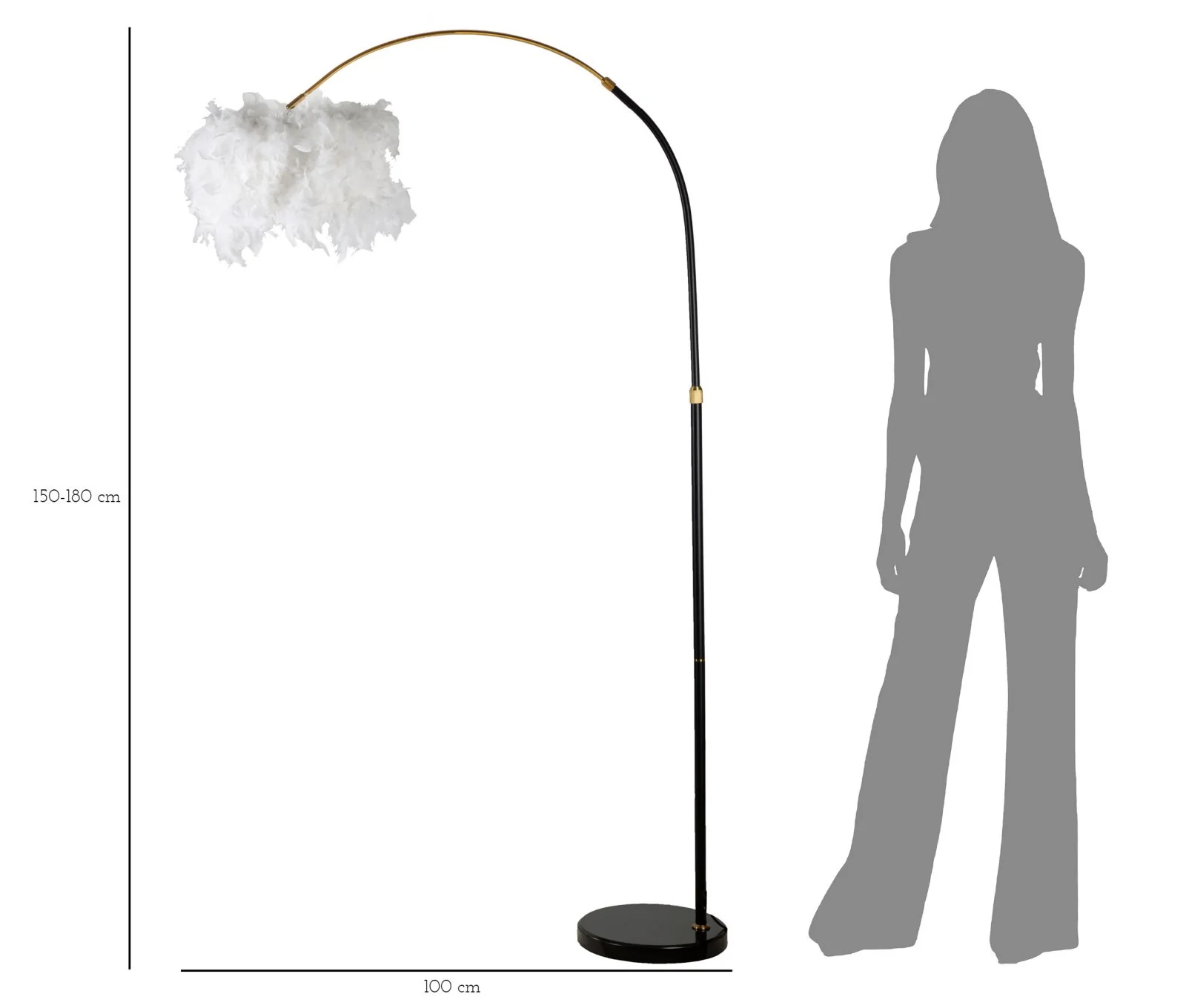 Lampada da Terra Arc Plur con Paralume Elegante 100x150-180 cm - Image 5
