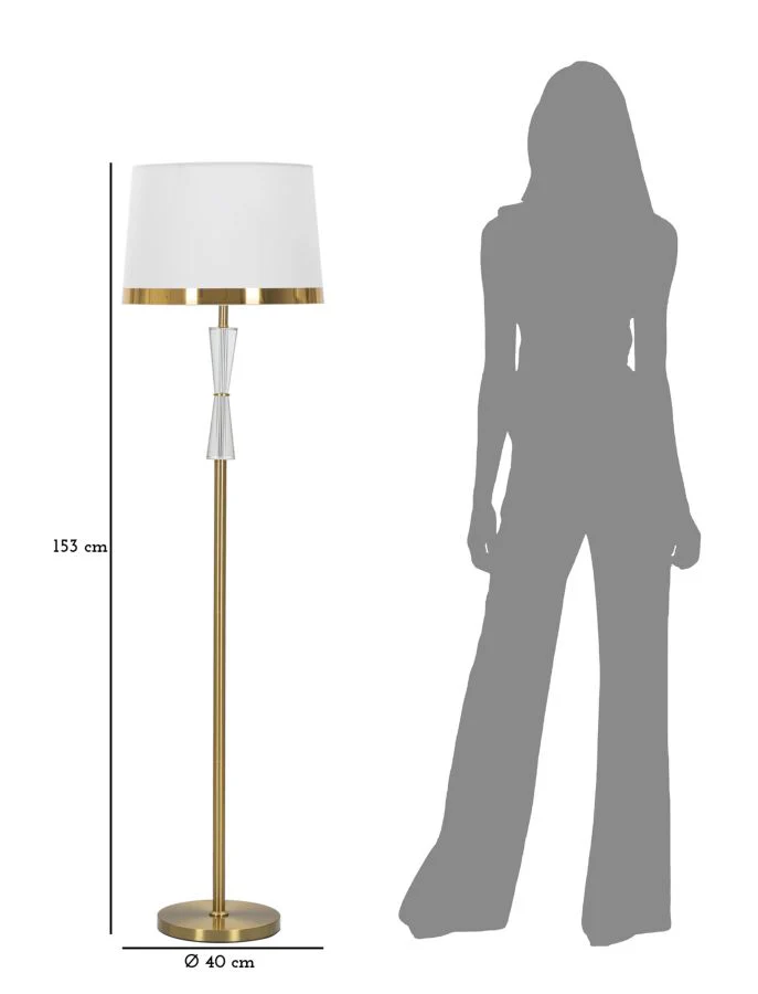 Lampada da Terra Cristal Elegante Ø 40 cm, Altezza 153 cm - Image 6