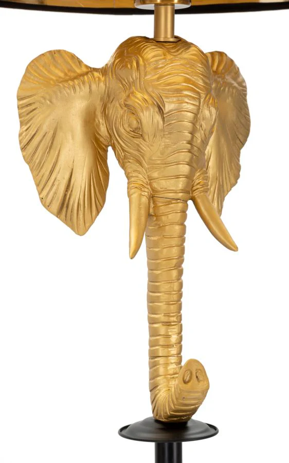 Lampada da Terra Elefante in Metallo e Tessuto - Design Unico Ø 37x164 cm - Image 2