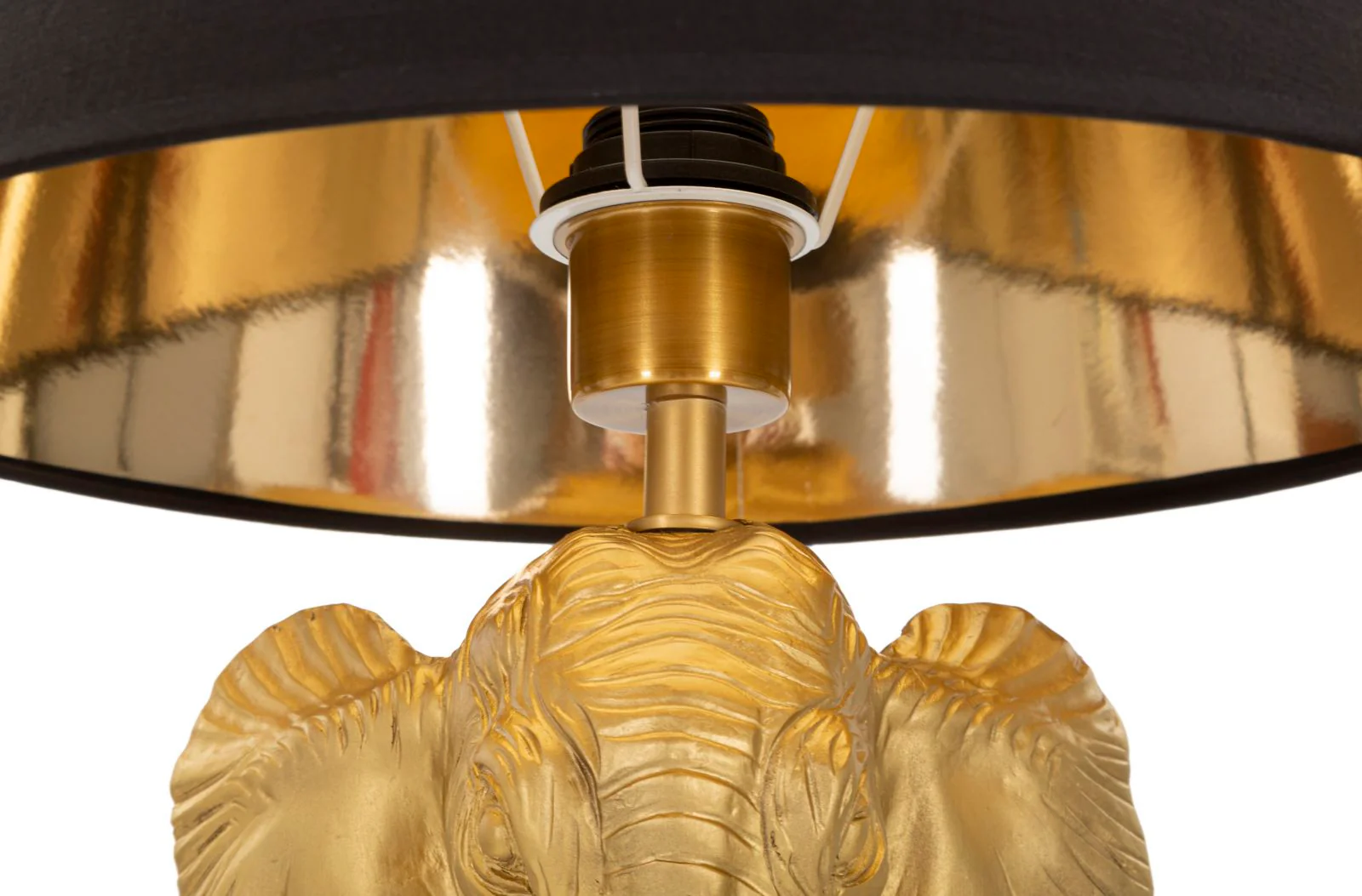 Lampada da Terra Elefante in Metallo e Tessuto - Design Unico Ø 37x164 cm - Image 3