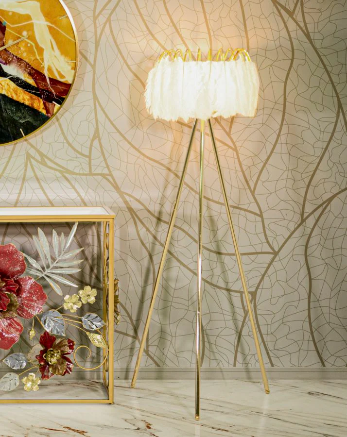 Lampada da terra eleganza piumata cm ø 46x147 - Image 6