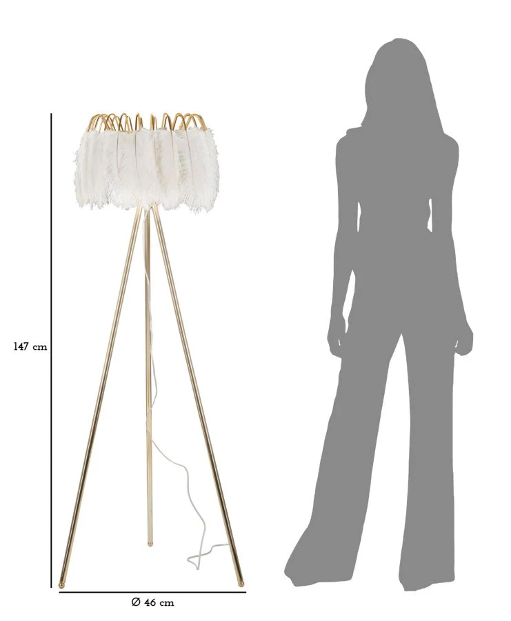 Lampada da terra eleganza piumata cm ø 46x147 - Image 7
