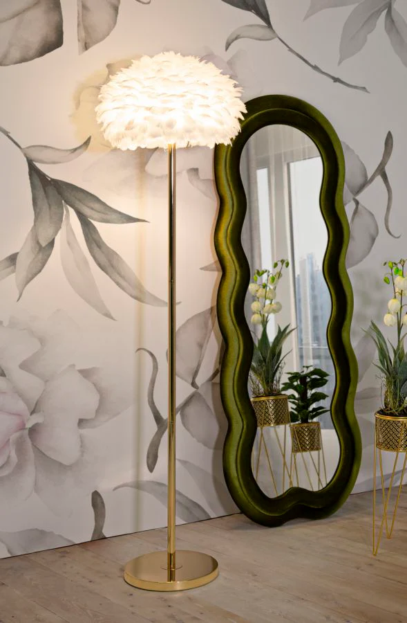Lampada da terra elegante Feathers Slim in bianco cm ø 43x170 - Image 5