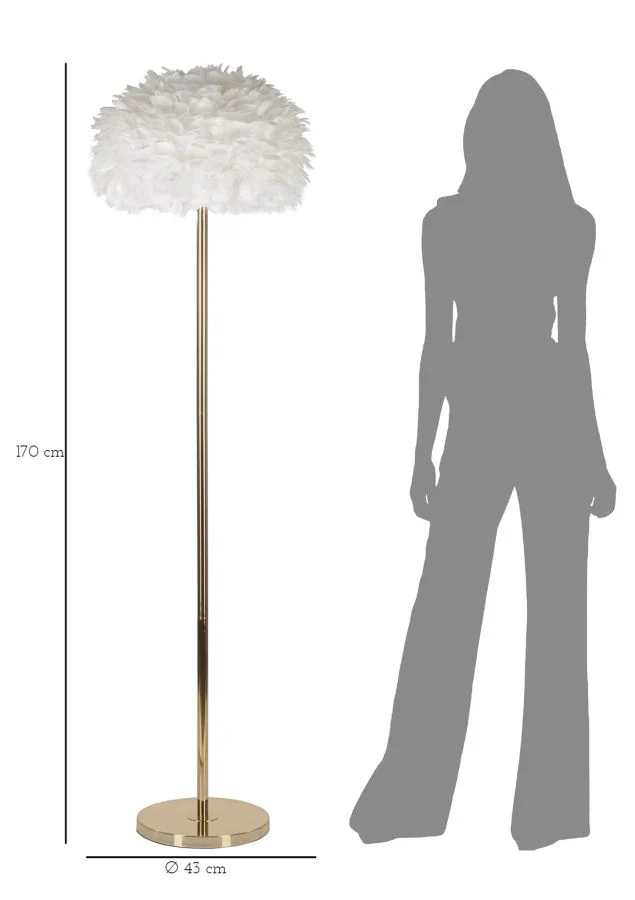 Lampada da terra elegante Feathers Slim in bianco cm ø 43x170 - Image 6