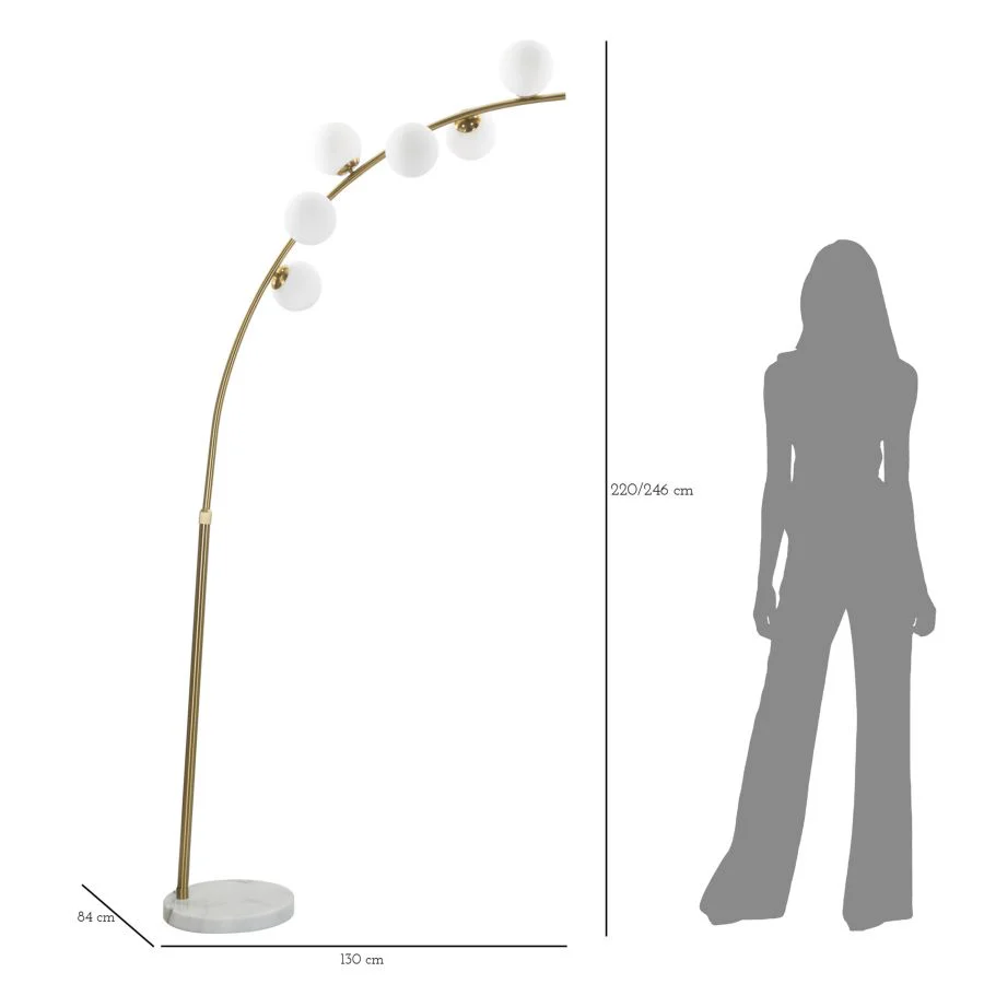 Lampada da Terra Glamour Arc con 6 Luci Regolabile in Altezza 220-246 cm - Image 7