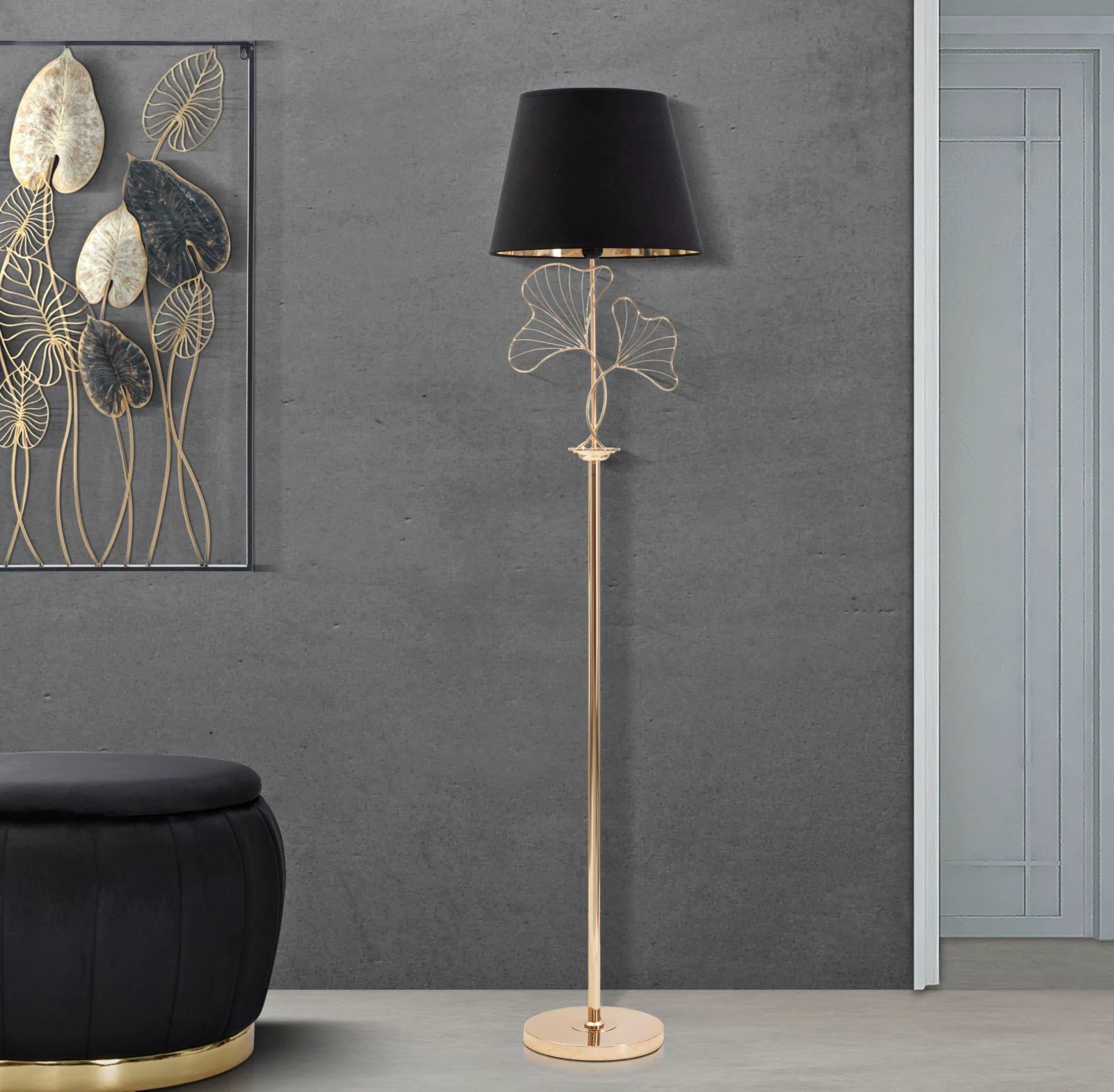 Lampada da Terra Eleganza Naturale Ø 38x167 cm - Image 5