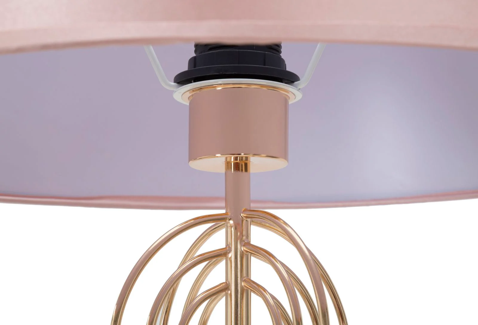 Lampada da Terra Ovy con Paralume Rosa e Struttura Dorata, Ø 40 cm x 168,5 cm - Image 3