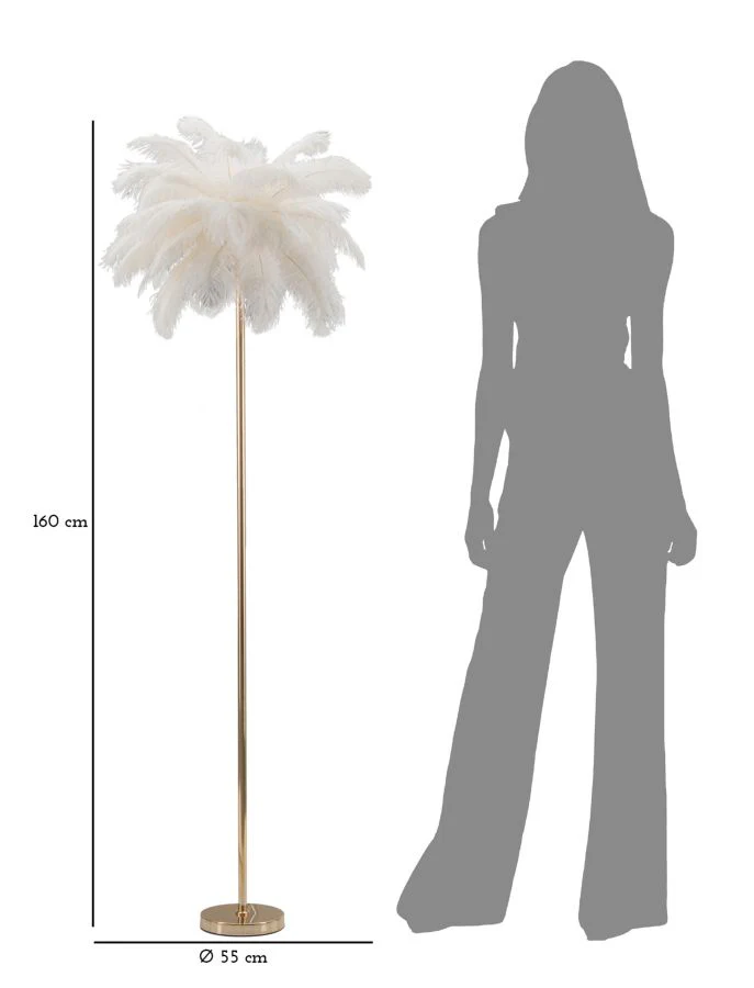Lampada da Terra Eleganza Bianca Ø 55 x 160 cm - Image 5