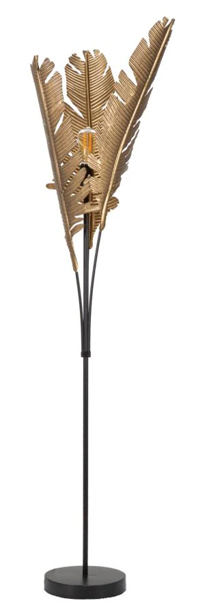 Piantana Elegante con Design Foglie di Palma cm ø 26x174 - Image 2