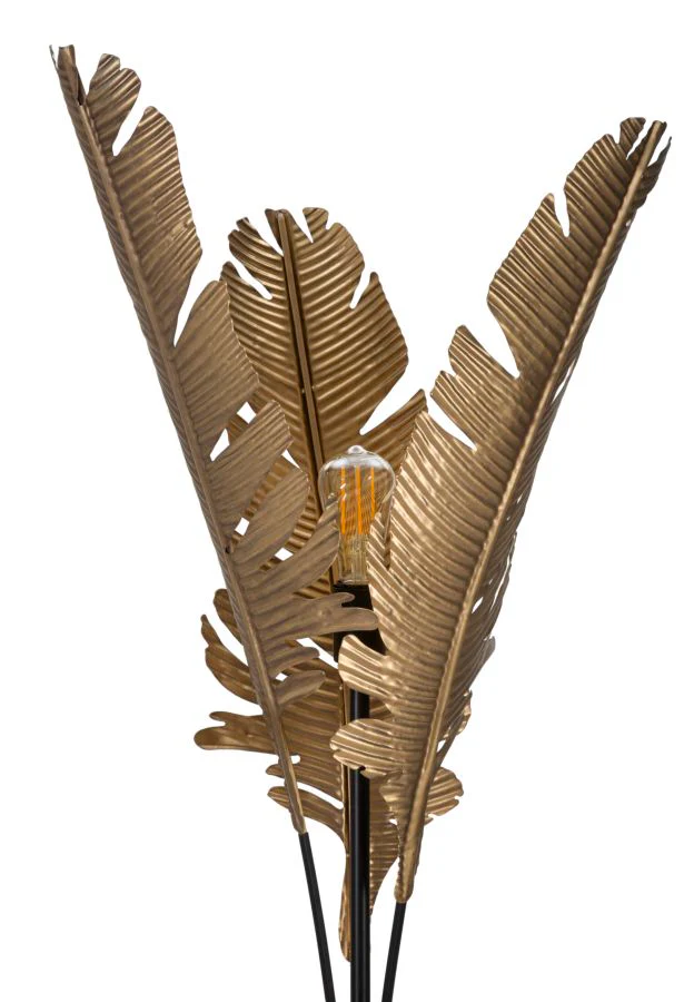 Piantana Elegante con Design Foglie di Palma cm ø 26x174 - Image 4