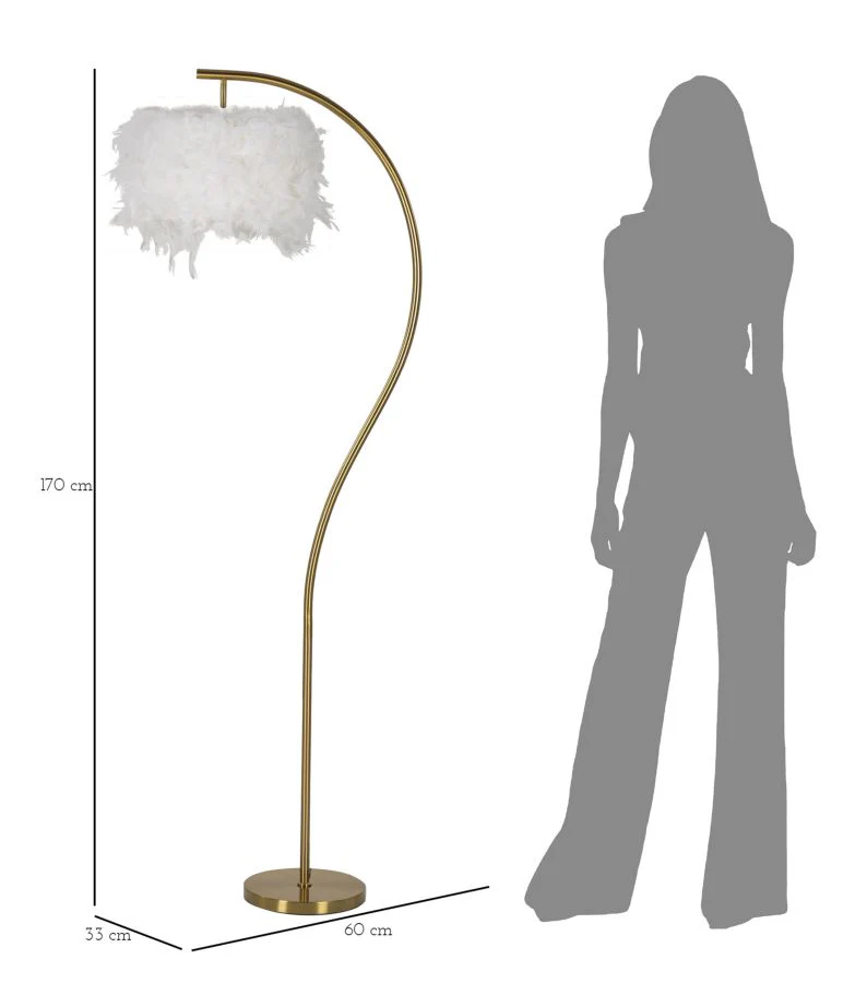 Lampada da terra elegante arco cm 60x33x170 - Image 6