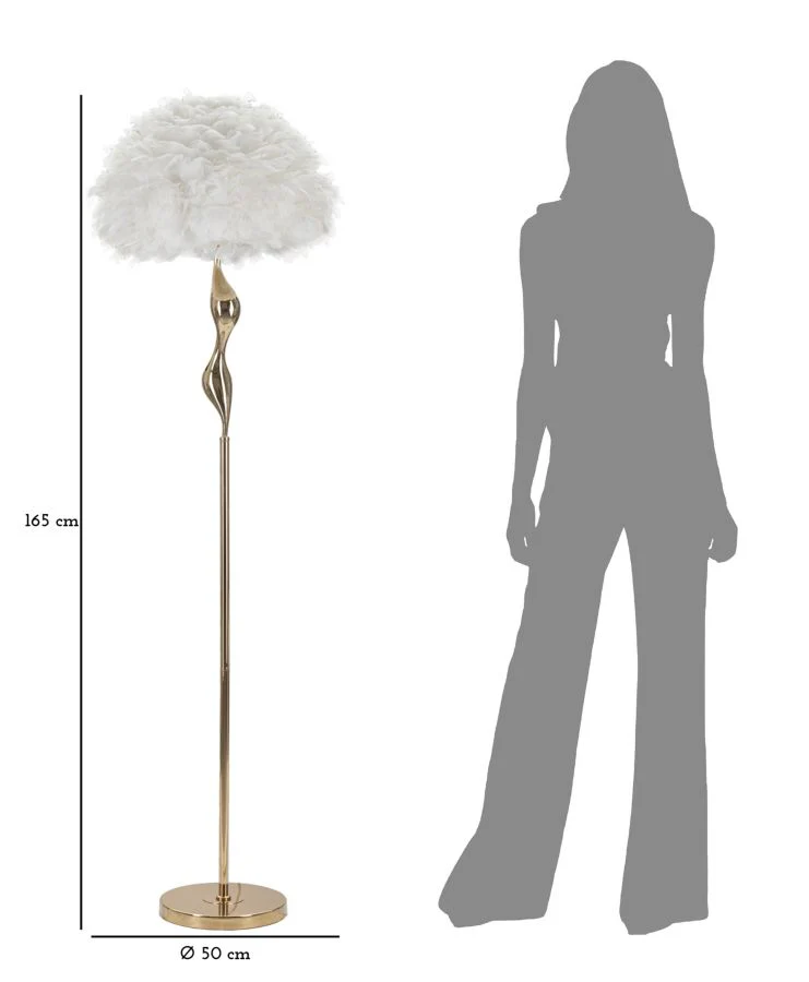 Lampada da terra elegante bianca cm ø 50x165 - Image 7