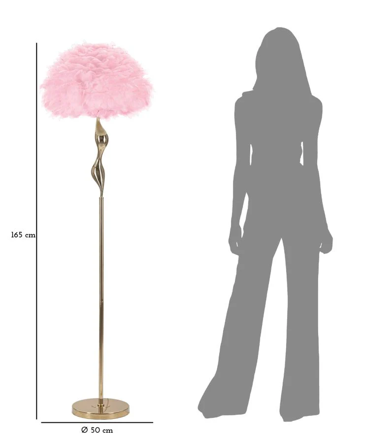 Lampada da terra snella in rosa cm ø 50x165 - Image 7