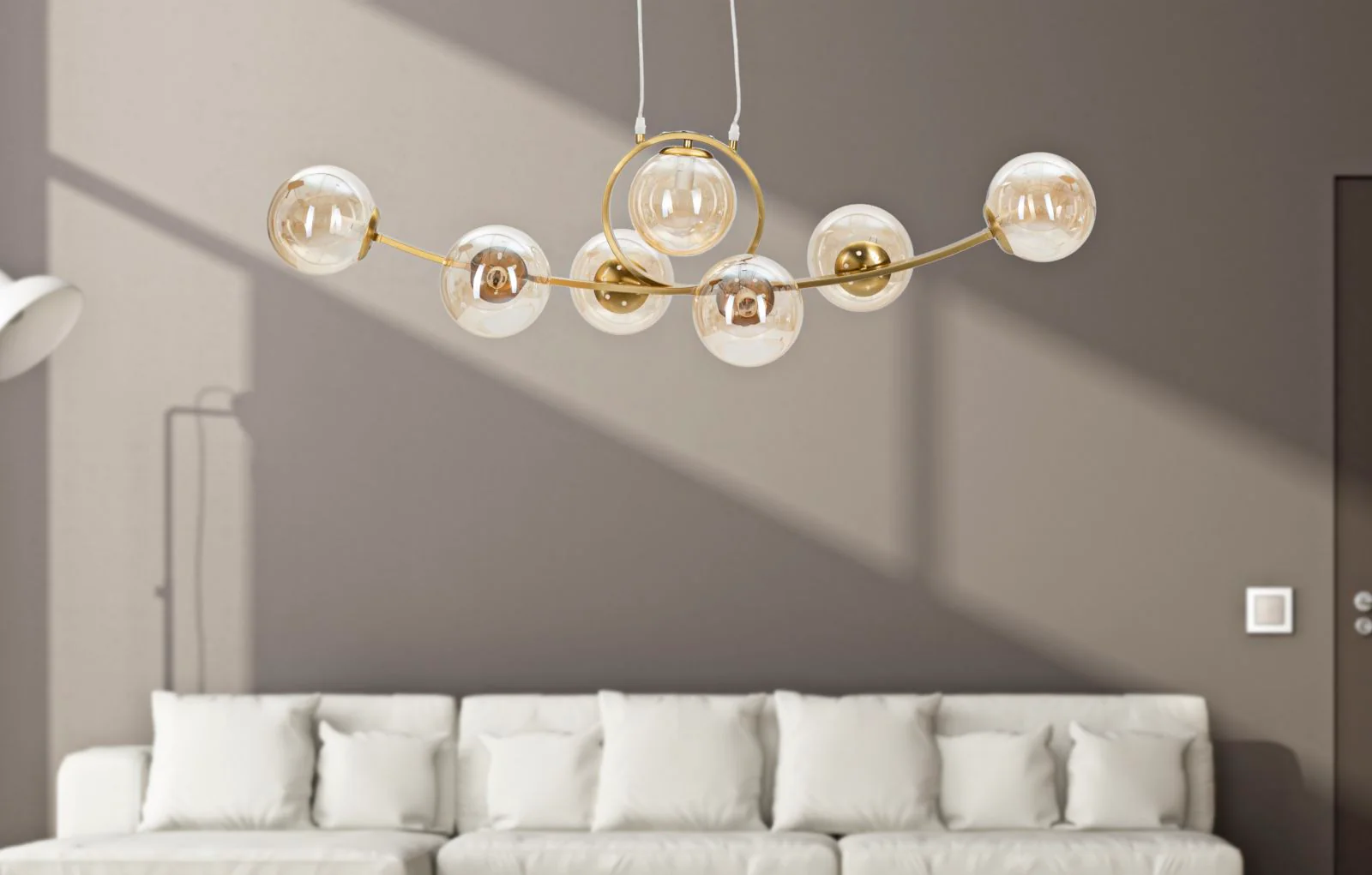 Lampadario Giapponese 7 Luci Design Elegante 115x36x30 cm - Image 8
