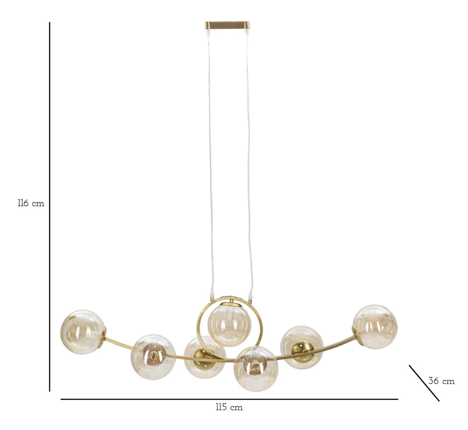 Lampadario Giapponese 7 Luci Design Elegante 115x36x30 cm - Image 9