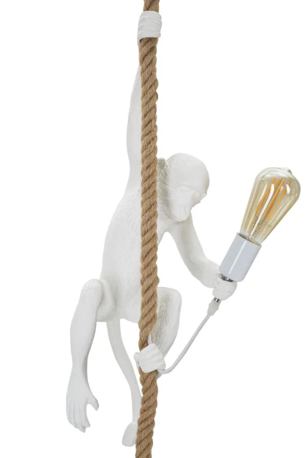 Lampadario scimmia bianca in resina cm ø 27x32x60 - Image 3