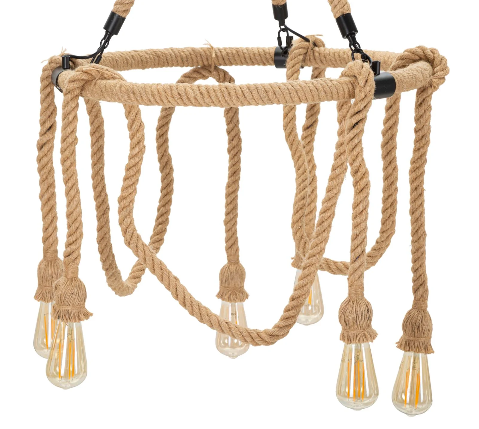 Lampadario Circolare in Corda - Ø 64 cm, Altezza 90 cm - Image 2