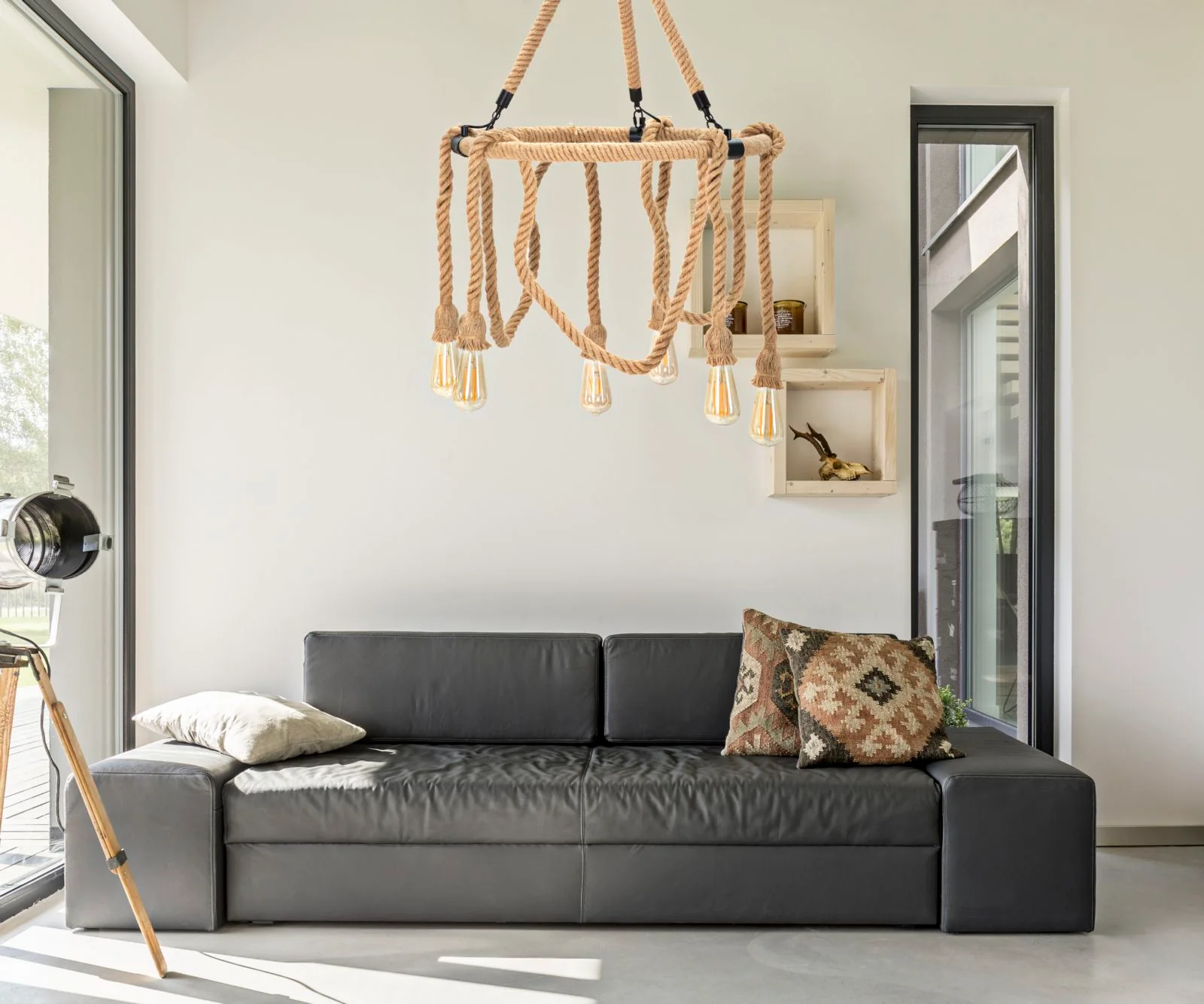 Lampadario Circolare in Corda - Ø 64 cm, Altezza 90 cm - Image 8