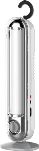 Lampada emergenza LED 9W VEGA ricaricabile con 18 LED, base e gancio