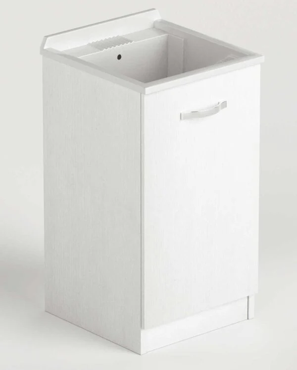 Lavatoio da 47 pollici in kit bianco frassinato per lavanderia