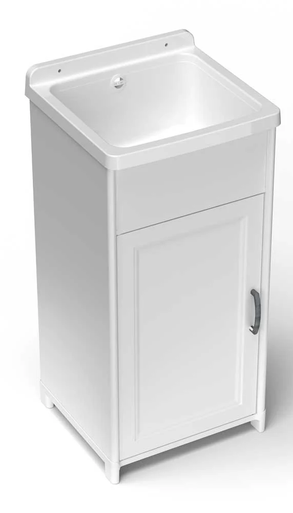 Lavatoio miniCon in resina con anta e vasca - Cm 40,5 x 36,5 x 85H