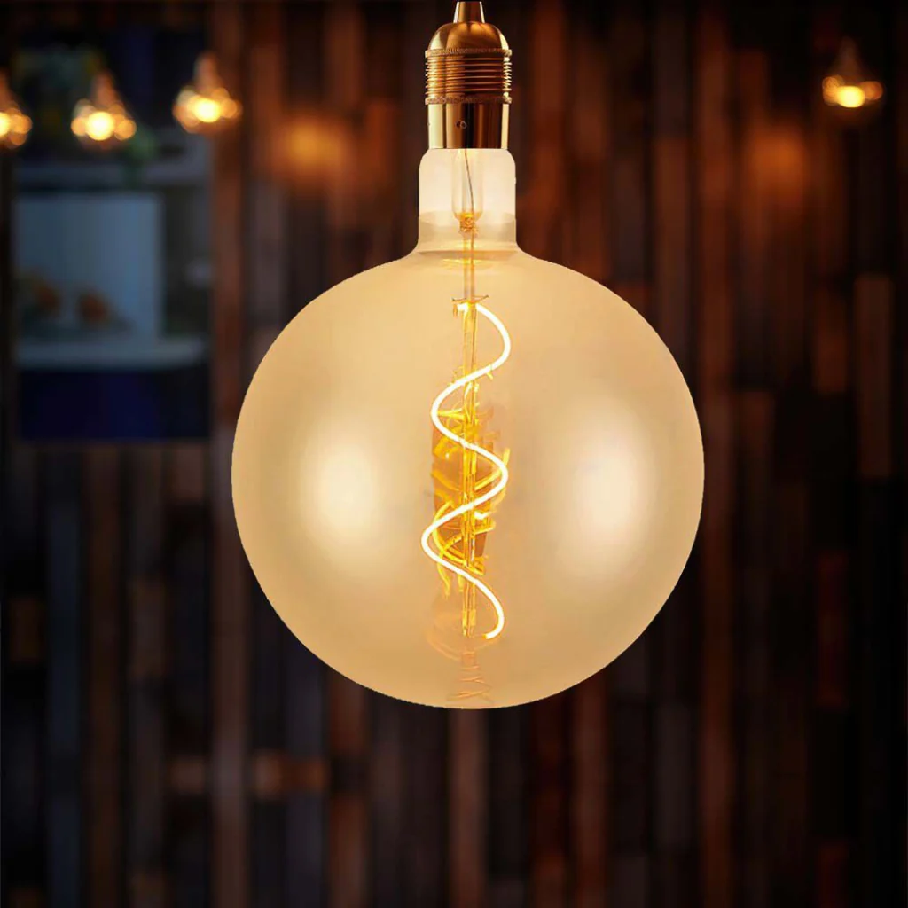 Lampadina LED E27 4W Filamento a Spirale G200 Ambrato 2700K - Image 3