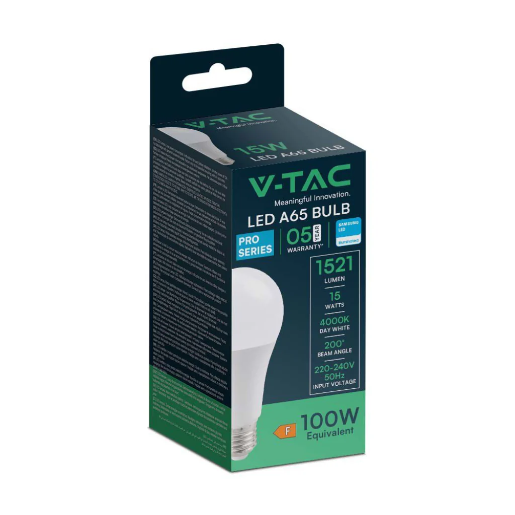 Lampadina LED E27 15W A65 Samsung Chip 6500K Luce Fredda - Image 5