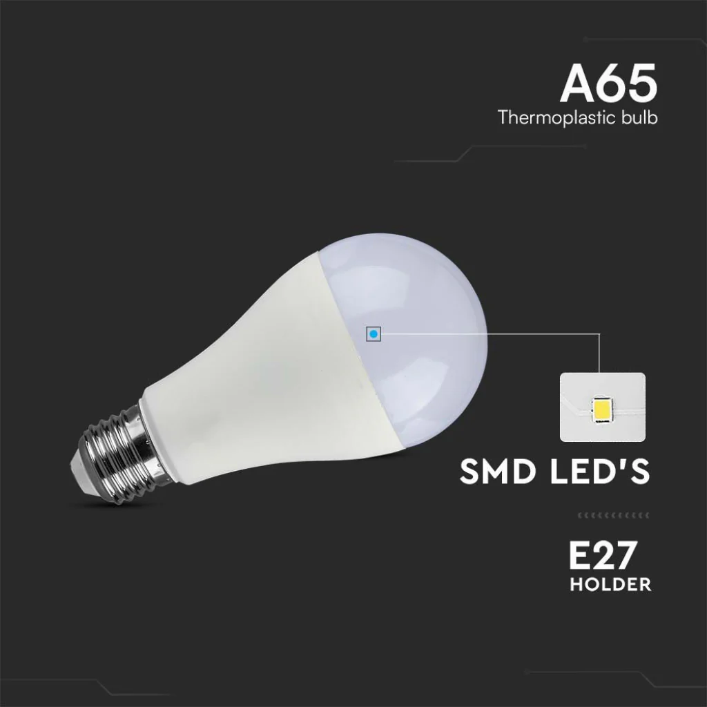 Lampadina LED E27 15W A65 Samsung Chip 6500K Luce Fredda - Image 7
