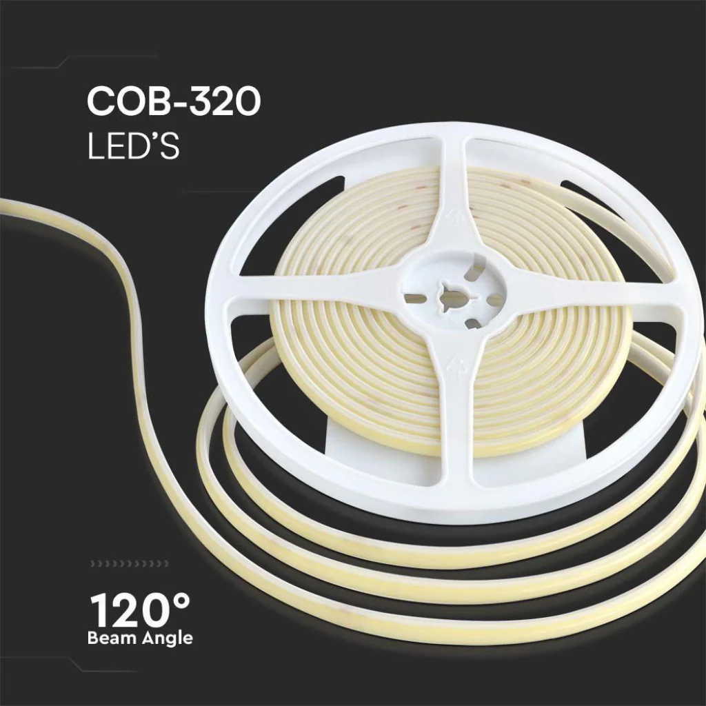 V-Tac Strip LED COB 24V 10W/m Ambra IP67 5m Flessibile Impermeabile - Image 2