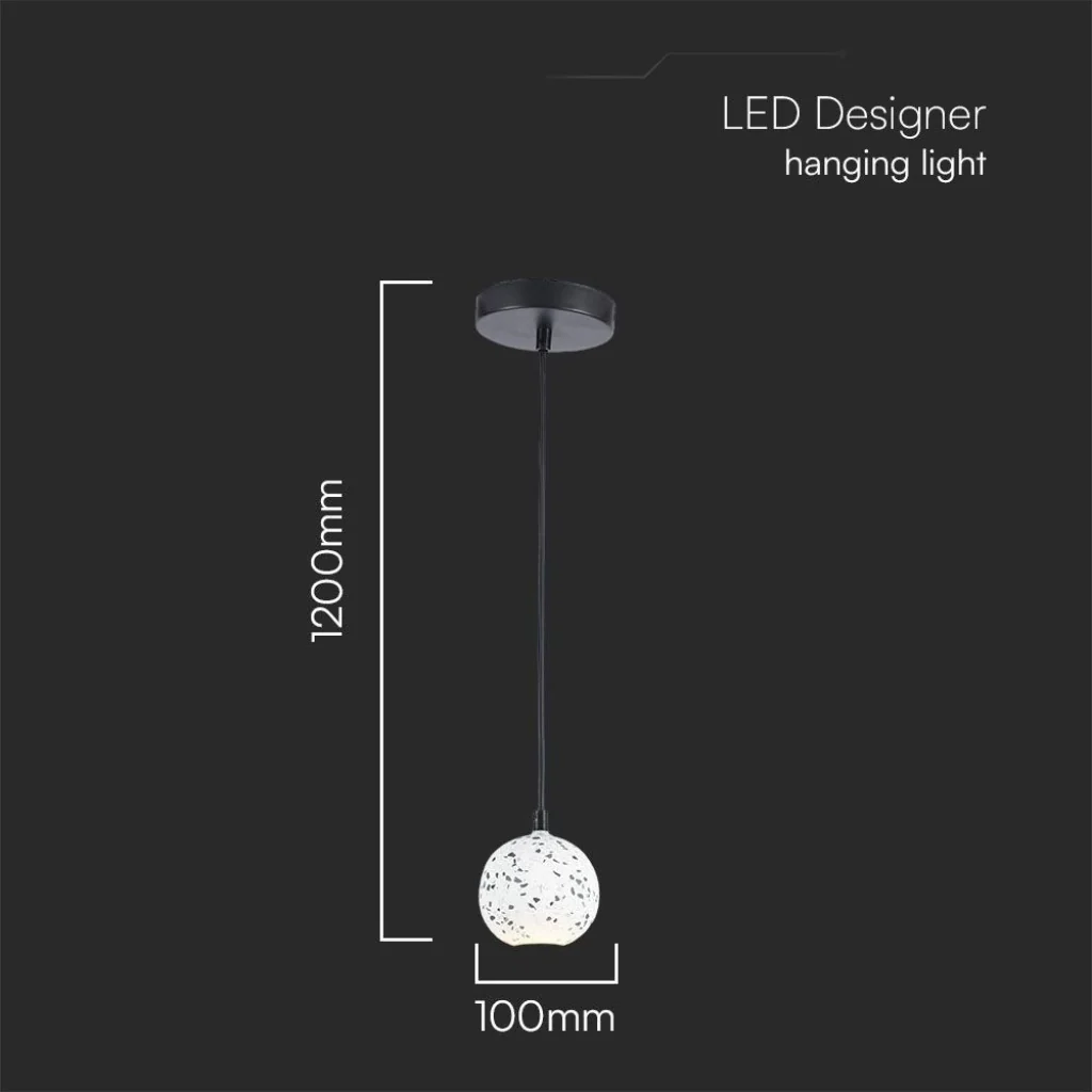 Lampada a Sospensione LED con Attacco G9 – Marmo, Nero - Image 4