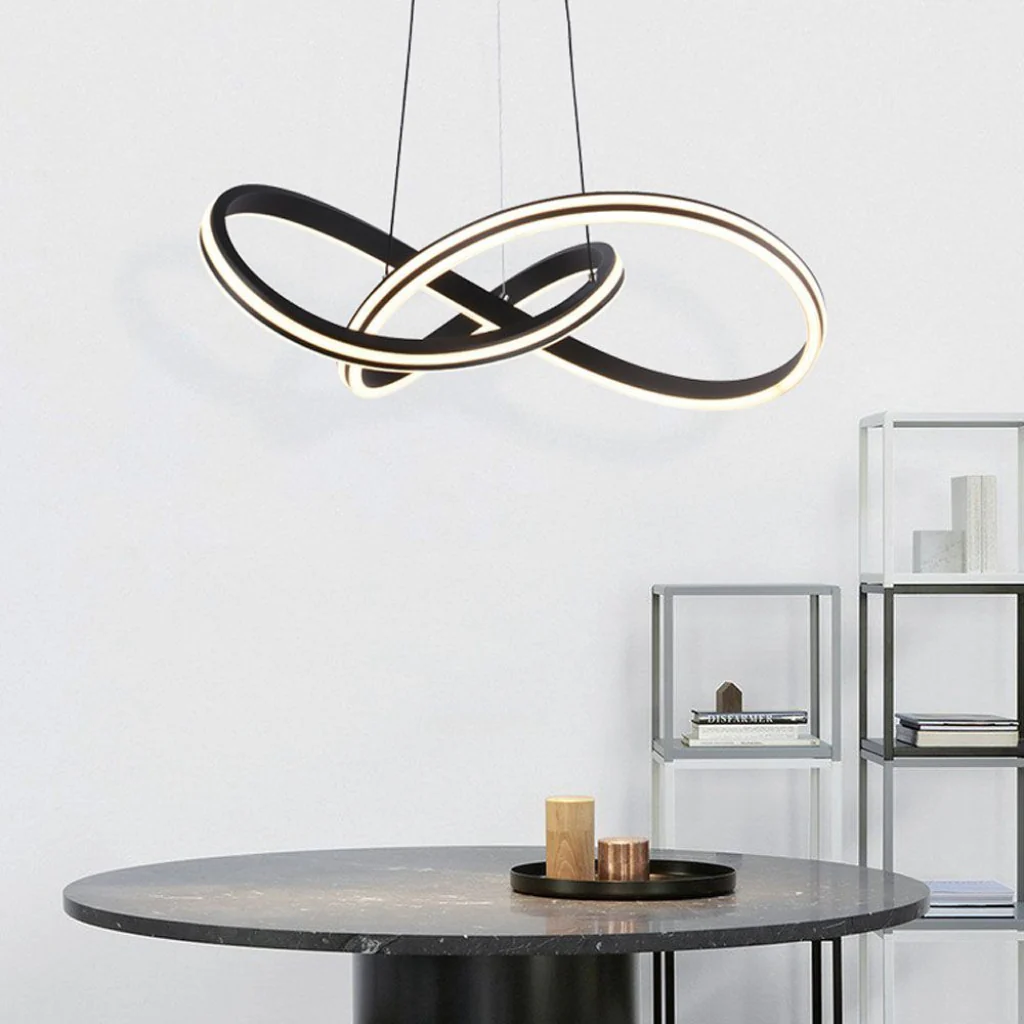 Lampadario LED moderno 40W nero in metallo con luce CCT 3in1 - Image 5