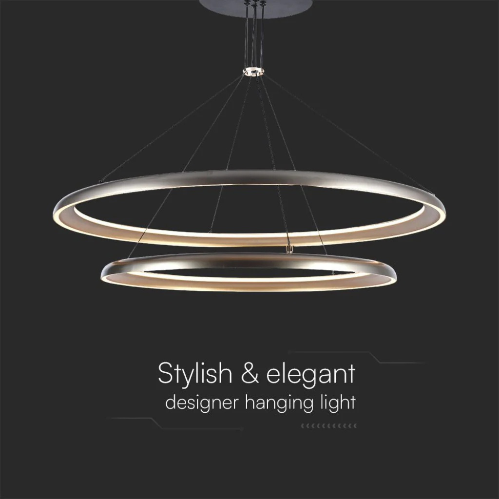 Lampadario LED moderno 65W grigio champagne 3000K – Design elegante - Image 3