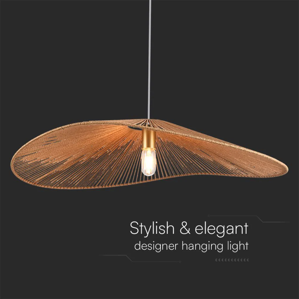 Lampadario sospeso in legno intrecciato E27 Ø800mm design moderno - Image 3