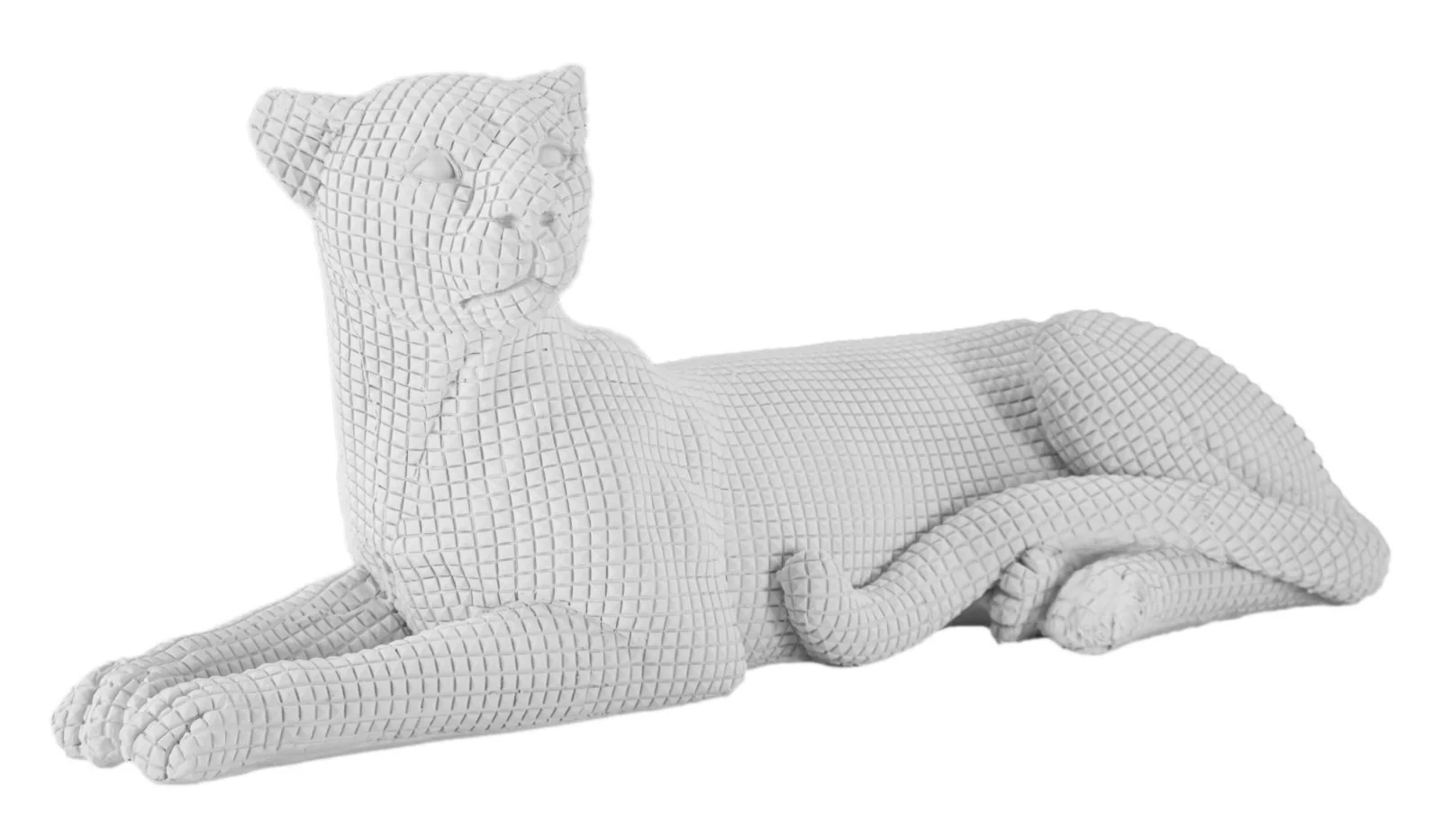 Leopardo Elegante Sdraiato Bianco 38x12,5x15,3 cm - Image 2