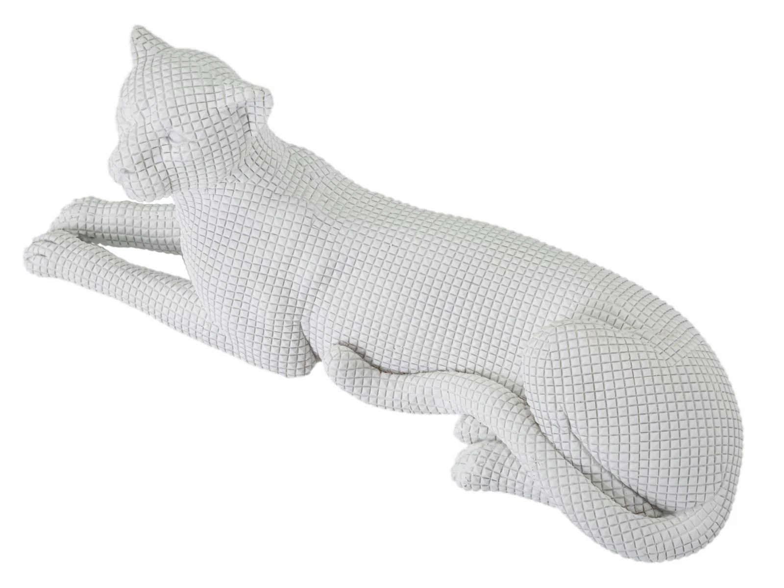 Leopardo Elegante Sdraiato Bianco 38x12,5x15,3 cm - Image 3