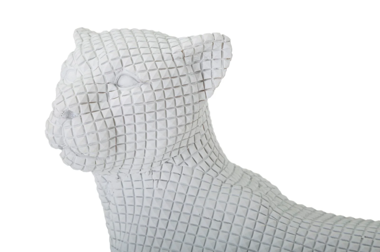 Leopardo Elegante Sdraiato Bianco 38x12,5x15,3 cm - Image 4