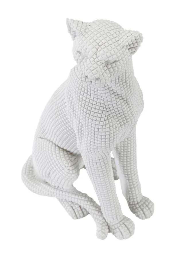 Leopardo Bianco Seduto - Eleganza in Miniatura 15x10x27 cm - Image 4