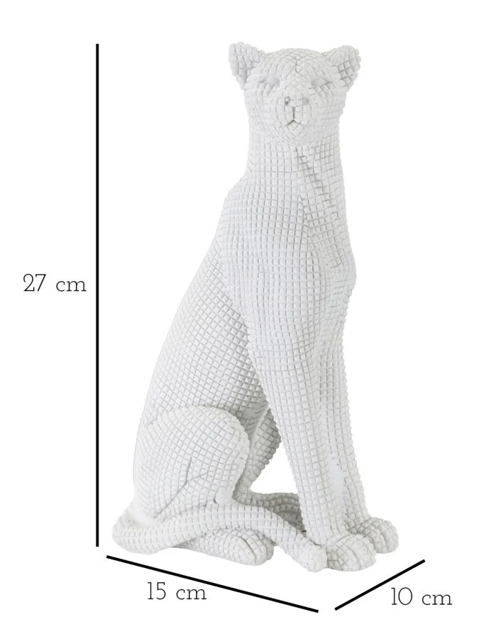 Leopardo Bianco Seduto - Eleganza in Miniatura 15x10x27 cm - Image 7