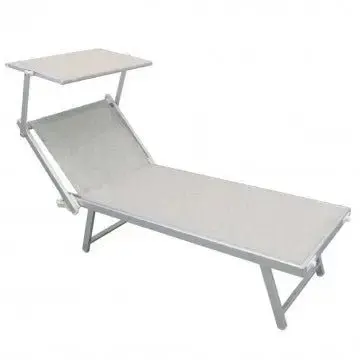 Lettino Bari Grigio Melange: Alluminio, Textilene 2x1, cm 181x61x38