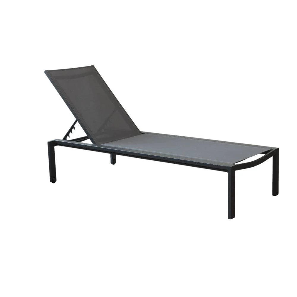 Lettino Belfast Impilabile Textilene Antracite 200x75x39cm